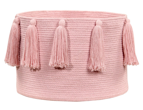 Canasta Tassels Rosa Claro